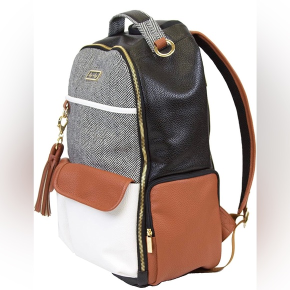 Itzy Ritzy Diaper Backpack - Coffee & Cream - Picture 10 of 14